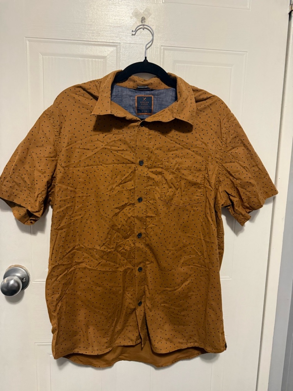 Denver Hayes Short-Sleeve Dot Print Shirt - Brown